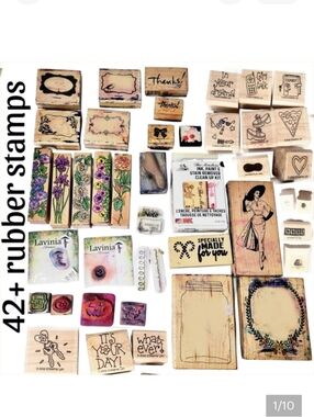 Vintage 42+ Rubber Stamps Collection Thank You Floral Holiday Etc